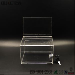China Wholesale Different Size Clear Acrylic Donation Box With Key