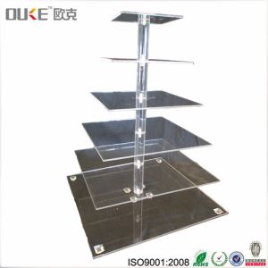 Mirrored 6 Tiers Small Acrylic Cake Stands For Wedding Cakes