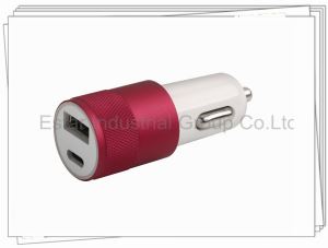 3A Type C Car Charger with Aluminum and ABS Material Blue LED Indicator