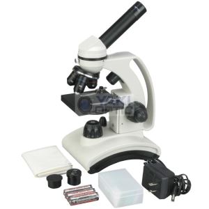 Great Affordable High Power Student Microscope with Handle Coarse & Fine Focusing and Top and Bottom LED Lights