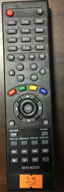 7070 HD3D TV Remote Control