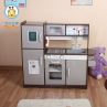 (TK039) Uptown Espresso Wooden Kitchen Toy With Microwave Oven, Stove And Paper Towel Holder/role Play Wooden Kids Toy