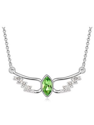 Gold Plating Austrian Crystal Flying Wings Couples Pendant Necklace Jewelry Manufacturers NL-00087
