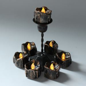 Black Base Flameless LED Candles Unique Drop Tear Candles