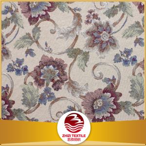 Sofa upholstery fabric for furniture 75% polyester 25% cotton yarn dyed jacquard floral design