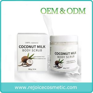 Coconut Milk Body Scrub Anti Cellulite Scrub & Exfoliator, 12 Oz Natural Skin Care Formula Helps With Stretch Marks, Eczema