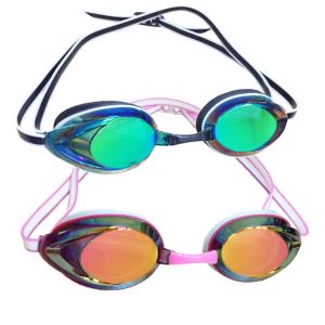 New Racing Color Mirrored Adult Gasket&strap PC Lens Anti Fog Silicone Swim Goggles