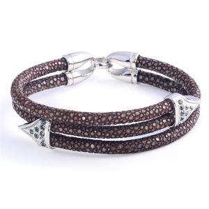 Couple handcuff Stingray Leather Wrap Bracelet for women and girls