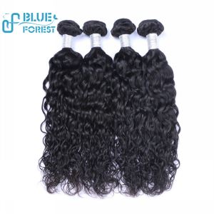 BlueForest Hair Natural Wave Brazilian Virgin Hair Bundles Natural Color 100% Unprocessed Human Hair Weaving