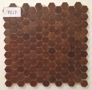 YG17 Hexagon Copper Metal Mosaic