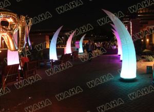 Lighting Inflatable Crescent Cone, Inflatable Ivory Wedding Decoration C3017