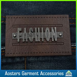 New Design Leather Patch Custom Metal Leather Label