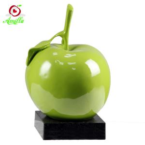 Artificial Resin Apple Figurine Centerpiece For Home Display