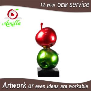 Large Sculpture Resin Double Red Green Apples Statues for Home Ornaments