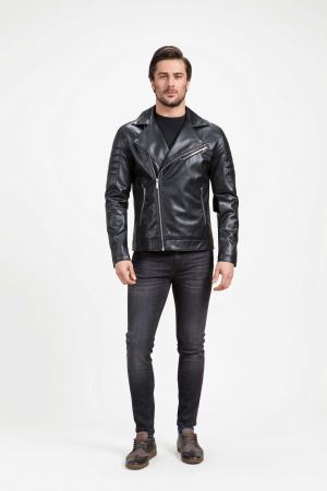 Black Series Strong Incoming Tide, Men's Short Jacket With Metal Zipper Decoration Handsome Casual Jacket