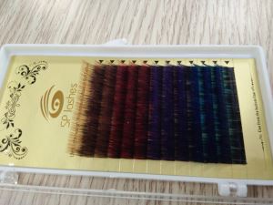 Synthetic Mink Lashes Korea Material Rainbow Color Individual Eyelash Extensions