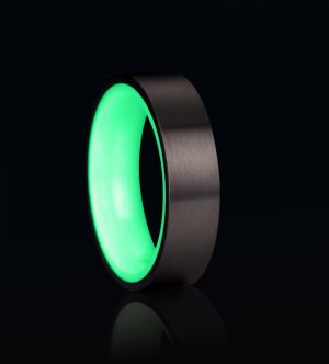 Wholesale carbon fiber titanium glowing gear ring for man and woman