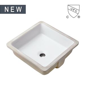White Rectangular Undermount Ceramic Vessel Sink, SS-N1414