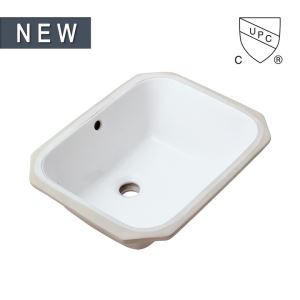 White Single Square Ceramic Utility Bathroom Sink, N1612
