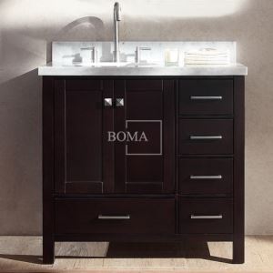 36 inch Bathroom Vanity Espresso Solid Wood with Storage Drawers