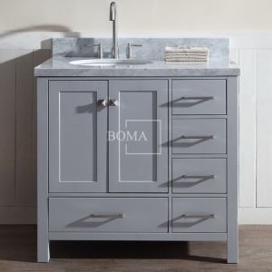 36-inch Grey Single Sink Shaker Bathroom Vanity Cabinets