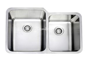 60/40 Undermount Double Bowl Stainless Steel Kitchen Sinks 10 Inch Deep 16 Gauge, SS-3221CL