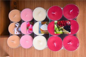 Poured Long Burning Multi Colored Scented Tea Light Candle Bulk