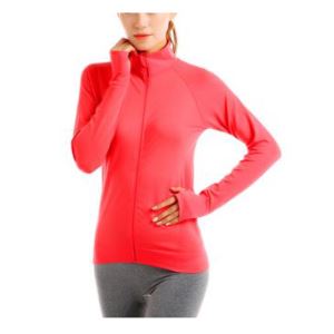 Custom Wholesale Heather Candy Color Gym Clothing Women Zip Yoga Jacket