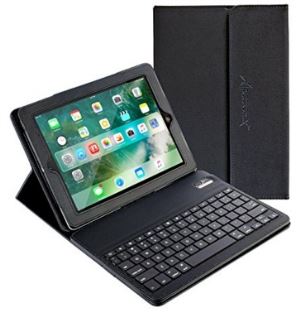 IPad Keyboard + Leather Case For IPad 4, 3, 2, 1   Removable Wireless Keyboard  [iOS 10+ Support] - (Black)