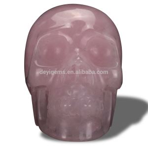 Wholesale 2/3/4/5/6/10 Inch Natural Carved Rose Quartz Crystal Skull Handcraft Gifts