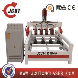 Four Heads and Rotary Axis JCUT-1325B-4R 4 Axis Wood CNC Router