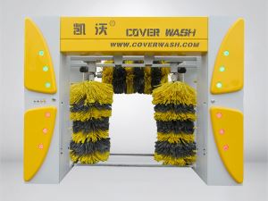 Yellow frame 5 brush cover roll-over car wash machine