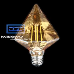 G95 Pointed Diamond LED Filament Gold Tint Bulb