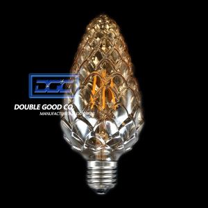 W74 Pine Cone LED Filament Gold Tint Bulb