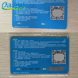 Cmyk Printing Pvc Prepaid Recharge Scratch Card