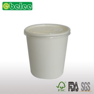White 16oz Paper Soup Bowl/cups With Lid