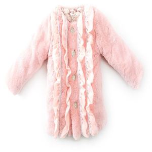 Lovely Good Quality Baby Girls' Embossed Plush Jacket for Autumn and Winter