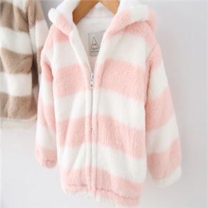 Comfortable and Colorful Baby/toddler Girls Printed Plush Winter Jacket