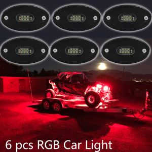 12V 6x Red LED Strip Under Car Tube Underglow Underbody Glow System Light