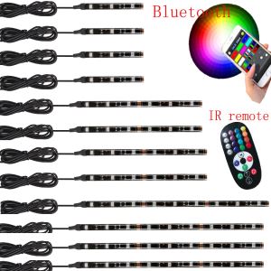 Million Color 12pc Motorcycle LED Light Kit Strips With Bluetooth Remote Multi-Color Accent Glow Neon Lights Lamp Flexible With Remote Controller For Harley Davidson Honda Kawasaki Suzuki