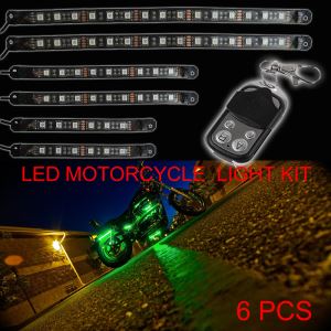 High Lumen 12v Million Color Motorcycle Strip Underglow Accent 60 LED Light Kit Motorcycle Rim Pod Light With Remote Controller
