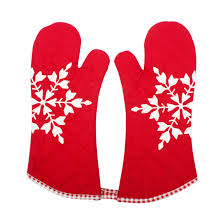 Oven Gloves for Professional High Quality Purple Cotton Custom Floral Printed Red