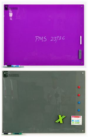 Colored Frameless Glass Notice Whiteboard