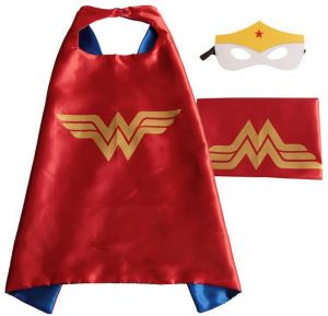 OEM Wholesale Custom Logo Design Double Layer Satin Superhero Cape And Mask Superhero Costume Wonder Erman Costume Superman Cape
