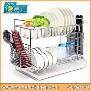 Double Layer Stainless Steel Dish Rack Drain Bowl Dish Rack
