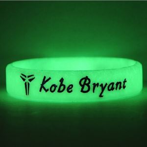 12mm customized printing silicone glow in dark rubber bracelet
