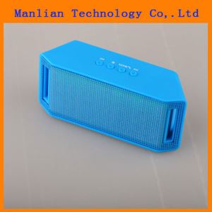 Small Plastic Bluetooth Speaker with FM Radio USB TF Aux-in LED Light and Hands-free
