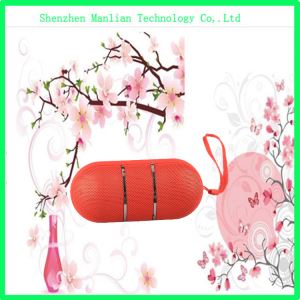Mini Portable Plastic Bluetooth Speaker with FM Radio USB TF Aux-in LED Light and Hands-free for Smartphone