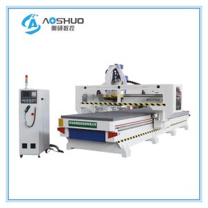 Double Table Auto Tool Changer CNC Wood Machine with Italy HSD Boring Unit