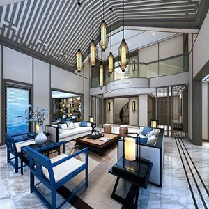 Luxury Villa Interior Design Rendering,Mediterranean Style Villa Design
